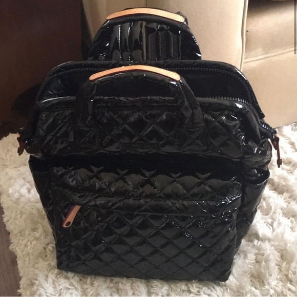 Bags Rare Mz Wallace Top Handle Backpack Black Lacquer Like New